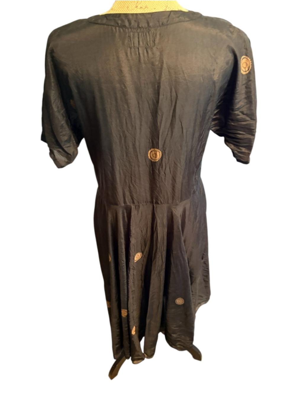 Biya by Johnny Was Black Silk Dress Size M - Picture 6 of 10